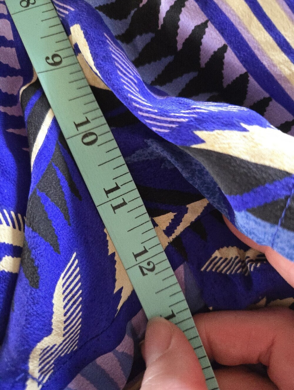 Yumi Kim | 100% Silk Blue Aztec Print Romper Tie Waist Boho Festival, Size M - Picture 11 of 12